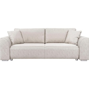 INOSIGN 3-Sitzer BEATRICE optionale Schlafsofa mit Bettkasten, B/T/H 250/107/92 cm, wahlweise mit Bettfunktion, incl. 2 Zierkissen, Wellenfederung