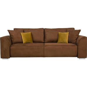 INOSIGN 3-Sitzer BEATRICE optionale Schlafsofa mit Bettkasten, B/T/H 250/107/92 cm, wahlweise mit Bettfunktion, incl. 2 Zierkissen, Wellenfederung