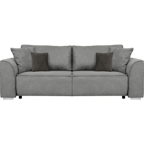 INOSIGN 3-Sitzer BEATRICE optionale Schlafsofa mit Bettkasten, B/T/H 250/107/92 cm, wahlweise mit Bettfunktion, incl. 2 Zierkissen, Wellenfederung