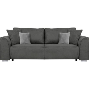 INOSIGN 3-Sitzer BEATRICE optionale Schlafsofa mit Bettkasten, B/T/H 250/107/92 cm, wahlweise mit Bettfunktion, incl. 2 Zierkissen, Wellenfederung