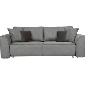 INOSIGN 3-Sitzer BEATRICE optionale Schlafsofa mit Bettkasten, B/T/H 250/107/92 cm, wahlweise mit Bettfunktion, incl. 2 Zierkissen, Wellenfederung