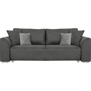 INOSIGN 3-Sitzer BEATRICE optionale Schlafsofa mit Bettkasten, B/T/H 250/107/92 cm, wahlweise mit Bettfunktion, incl. 2 Zierkissen, Wellenfederung