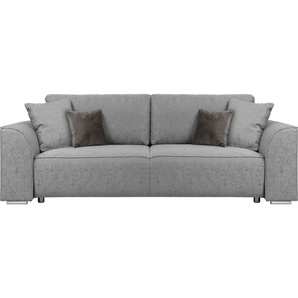 INOSIGN 3-Sitzer BEATRICE optionale Schlafsofa mit Bettkasten, B/T/H 250/107/92 cm, wahlweise mit Bettfunktion, incl. 2 Zierkissen, Wellenfederung