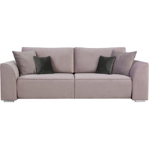 INOSIGN 3-Sitzer BEATRICE optionale Schlafsofa mit Bettkasten, B/T/H 250/107/92 cm, wahlweise mit Bettfunktion, incl. 2 Zierkissen, Wellenfederung