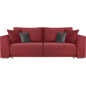 INOSIGN 3-Sitzer BEATRICE optionale Schlafsofa mit Bettkasten, B/T/H 250/107/92 cm, wahlweise mit Bettfunktion, incl. 2 Zierkissen, Wellenfederung