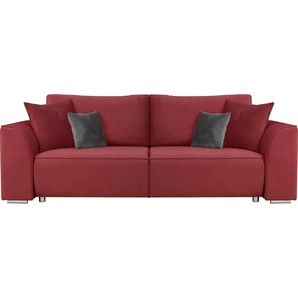 INOSIGN 3-Sitzer BEATRICE optionale Schlafsofa mit Bettkasten, B/T/H 250/107/92 cm, wahlweise mit Bettfunktion, incl. 2 Zierkissen, Wellenfederung