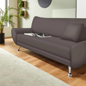 3-Sitzer INOSIGN Saltare Sofas Gr. B/H/T: 205 cm x 78 cm x 82 cm, Kunstleder SOFTLUX, grau 3-Sitzer Sofas
