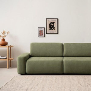 INOSIGN 3-Sitzer TORGE (257cm), Sofa,Schlafsofa in Cord, Samtvelours, Struktur fein, rundes Design, Schlaffunktion u. Bettkasten, Liegefläche: 135/200 cm