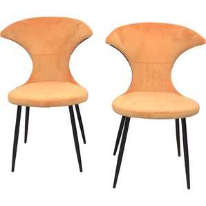 INOSIGN 4-Fußstuhl, (Set), 2 St., Samtstruktur, Gestell aus Stahlrohr, Sitz- und Rückenfläche schaumstoffgepolstert