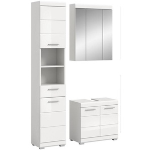 INOSIGN Badmöbel-Set Siena, 3 teilig, bestehend aus:, (Set), Hochschrank, Waschbeckenunterschrank, Spiegelschrank