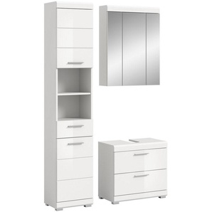 INOSIGN Badmöbel-Set Siena, 3 teilig, bestehend aus:, (Set), Hochschrank, Waschbeckenunterschrank, Spiegelschrank