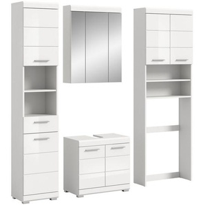 INOSIGN Badmöbel-Set Siena, 4 teilig, bestehend aus:, (Set), Hochschrank, WBU, Spiegelschrank, Waschmaschinenumbauschrank