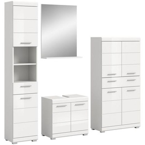 INOSIGN Badmöbel-Set Siena, 4 teilig, bestehend aus:, (Set), Hochschrank, Waschbeckenunterschrank, Badspiegel, Midischrank