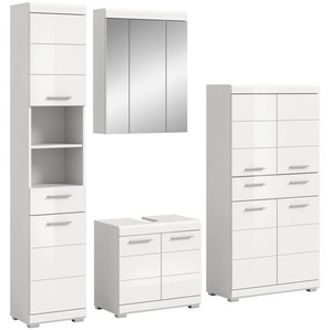 INOSIGN Badmöbel-Set Siena, 4 teilig, bestehend aus:, (Set), Hochschrank, Waschbeckenunterschrank, Spiegelschrank, Midischrank