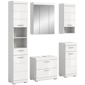 INOSIGN Badmöbel-Set Siena, 5 teilig, bestehend aus:, (Set), Hochschrank, WBU, Spiegelschrank, Unterschrank, Hängeschrank