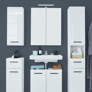 INOSIGN Badmöbel-Set Sovana, (Set, 5-St), Badezimmermöbel mit Hochglanzfronten inklusive Aufsatzleuchte