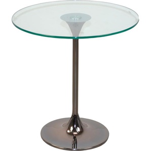 Beistelltisch INOSIGN Tische Gr. B/H/T: 45 cm x 47 cm x 45 cm, grau (nickelfarben, nickelfarben, klarglas, 47) Beistelltische