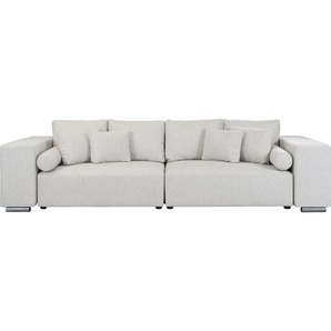 Big-Sofa INOSIGN Aliya Sofas Gr. B/H/T: 290 cm x 80 cm x 110 cm, Struktur fein, beige (creme) XXL Sofas incl. Bettfunktion und Bettkasten, Breite 290 cm,incl. Zierkissen