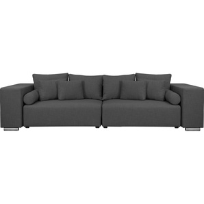 Big-Sofa INOSIGN Aliya Sofas Gr. B/H/T: 290 cm x 80 cm x 110 cm, Struktur, grau (anthrazit) XXL Sofas incl. Bettfunktion und Bettkasten, Breite 290 cm,incl. Zierkissen