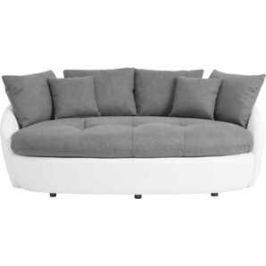 Big-Sofa INOSIGN Amaru Sofas Gr. B/H/T: 194 cm x 77 cm x 120 cm, Luxus-Microfaser, grau (smoke, weiß) XXL Sofas
