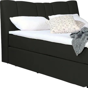 Boxbett INOSIGN Hailey Komplettbetten Gr. Microfaser Polyester, Liegefläche B/L: 180 cm x 200 cm Betthöhe: 58 cm, Gewicht bis: 100 kg + 80 kg H2 + H3, 7-Zonen-Taschen-Federkernmatratze, grau (darkgrey) Boxspringbett Boxspringbetten ohne Bettkasten neues