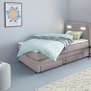 INOSIGN Boxbett Luan, Schubkästen, LED-Beleuchtung und Topper, in Breite 120 cm und 180 cm