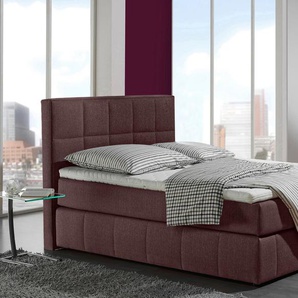 Boxspringbett INOSIGN Casano Komplettbetten Gr. Strukturstoff, Liegefläche B/L: 140 cm x 200 cm, Gewicht bis: 80 kg H2, 7-Zonen-Tonnentaschen-Federkernmatratze, braun Boxspringbetten ohne Bettkasten Komplettbetten mit feiner Steppung, in 3 Matratzenarten,