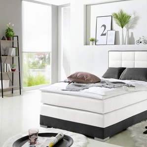 Boxspringbett INOSIGN Komplettbetten Gr. Microfaser-Bezug aus Polyester, Liegefläche B/L: 120 cm x 200 cm, Gewicht bis: 80 kg H2, 7-Zonen-Tonnentaschen-Federkernmatratze, weiß Bett Boxspringbett Polsterbetten Boxspringbetten ohne Bettkasten Komplettbetten