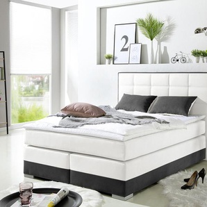 Boxspringbett INOSIGN Komplettbetten Gr. Microfaser-Bezug aus Polyester, Liegefläche B/L: 140 cm x 200 cm, Gewicht bis: 80 kg H2, Bonnell-Federkernmatratze, weiß Bett Boxspringbett Polsterbetten Boxspringbetten ohne Bettkasten Komplettbetten inklusive