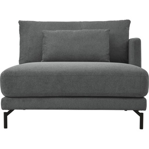 Chaiselongue INOSIGN Tarek Sofas Gr. B/H/T: 157 cm x 85 cm x 110 cm, Struktur grob, Chaiselongue rechts, grau (dunkelgrau) Chaiselongues mit losen Rückenkissen