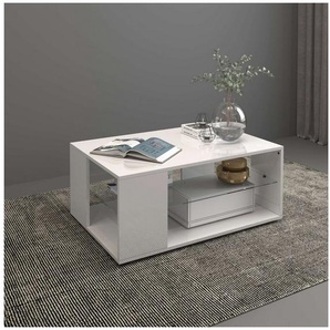 INOSIGN Couchtisch Egypt Couchtisch,Sofatisch (1-St), Aus glänzend weiß lack. Holz, mit Glasablage,rechteckig,Breite 90 cm