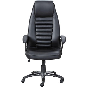 Drehstuhl INOSIGN Stühle Gr. B/H/T: 70 cm x 125 cm x 73 cm, Kunstleder, schwarz (schwarz, schwarz, chrome) Bürostuhl Chefsessel Stühle mit Kopfstütze, auch Home office geeignet