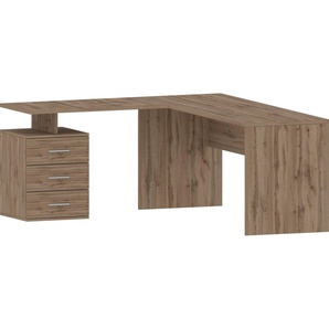 INOSIGN Eckschreibtisch New Selina, Schreibtisch, Schubkästen, mit oder ohne Monitoraufsatz, B 180/160 cm