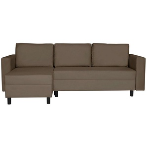 INOSIGN Ecksofa GLENOE Schlafsofa mit Bettkasten, Recamiere beidseitig montierbar, L-Form, Maße B/T/H: 230/135/84,5 cm, Velvet & Struktur weich