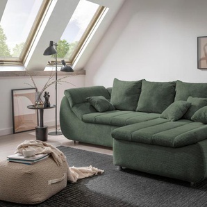 INOSIGN Ecksofa »Imola elegant und bequem, aktuelle Steppung im Sitz, L-Form«, wahlweise mit Bettfunktion