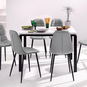 INOSIGN Essgruppe, (Set, 5-tlg), Esstisch, Breite 120 cm und 4 Esszimmerstühle, Bezug in Kunstleder