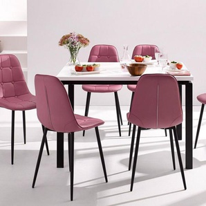 INOSIGN Essgruppe, (Set, 5-tlg), Esstisch, Breite 120 cm und 4 Esszimmerstühle, Bezug in Kunstleder