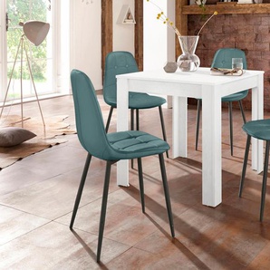 Essgruppe INOSIGN Sitzmöbel-Sets Gr. B: 80 cm, blau (weiß mit struktur, blau) Essgruppen Sitzmöbel-Sets Esstisch 80 cm breit