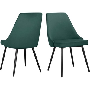 INOSIGN Esszimmerstuhl Malio (Set, 2 St), eleganter Stuhl mit Rücken und Sitzpolster und schwarzen Metallbeinen