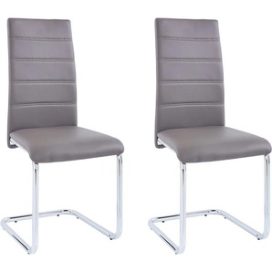 Freischwinger INOSIGN Adora Stühle Gr. B/H/T: 43 cm x 99 cm x 53 cm, 2 St., Kunstleder, Metall, braun (schlamm, silberfarben) Freischwinger Stühle (2 oder 4 Stück) Bezug in Kunstleder, verchromtes Metallgestell