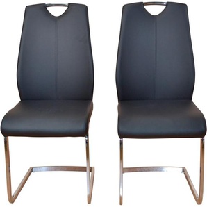 Freischwinger INOSIGN Stühle Gr. B/H/T: 43 cm x 100 cm x 58 cm, 2 St., Kunstleder, Metall, schwarz (schwarz, silberfarben) Freischwinger Stühle