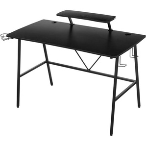 INOSIGN Gamingtisch STREAKY, Schreibtisch, Computertisch, Kabeldurchlass, 2 Kopfhörerhaken,Getränkehalter, Monitoraufsatz, Kabelführung, Breite 120 cm