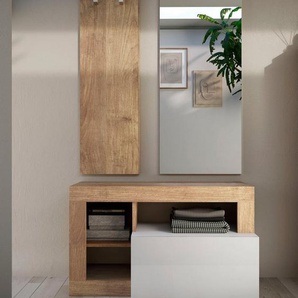 INOSIGN Garderoben-Set Hamburg, (3-St., bestehend aus Garderobenbank, Garderobenpaneel, Spiegel)
