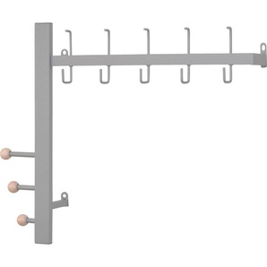 Garderobenleiste INOSIGN Garderobenhalter Gr. B/H/T: 64 cm x 53 cm x 15 cm, grau (alufarben) Haken aus Metall, Breite 64 cm