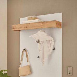 INOSIGN Garderobenpaneel GIRON/CiTY, Wandregal in Wotan Eiche, Flurgarderobe mit Hutablage, mit Kleiderstange, Haken, viel Stauraum, 100 cm breit