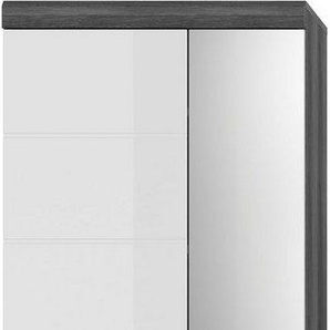 INOSIGN Garderobenschrank Siena, Höhe 197cm, 2 Türen, 4 Einlegeböden, ausziehbare Kleiderstange Front-Rillenfräsung, Stauraumschrank, Flurschrank, Dielenschrank