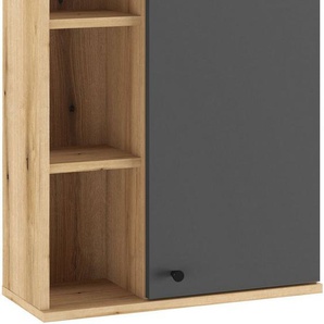 INOSIGN Hängeschrank Oslo, Badschrank mit Knopfgriff, Wandschrank im skandinavischen Design in der Türfarbe Weiß oder Grau verfügbar, ausreichend Stauraum