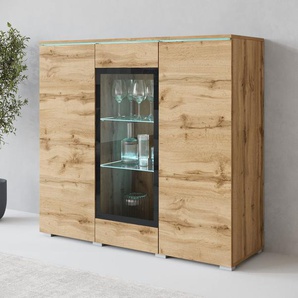 INOSIGN Highboard Vera, Highboard mit 4 Türen, 9 Fächern, verglasten Türen