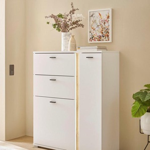 INOSIGN Highboard LONG ISLAND (1 St), in moderner Trendfarbe,inklusive senkrechter Beleuchtung,Breite 100 cm