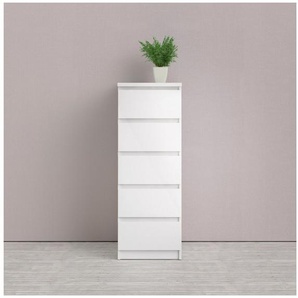 INOSIGN Highboard Naia, Hockkommode mit 5 Schubkästen, abgerundete Schubladenkanten auf Metallgleiter, Breite 40,4 cm